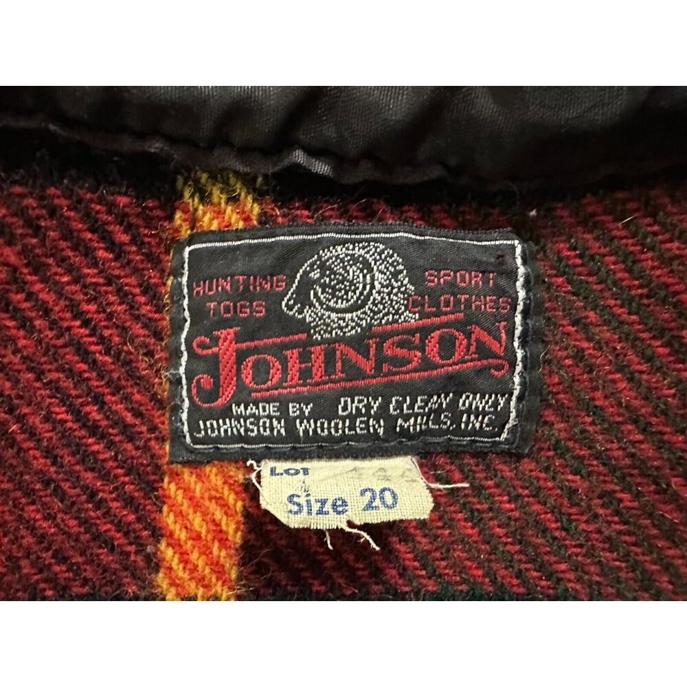Johnson Woolen Mills Shirt Jacket Wool Plaid Full Zip Up Size 20 Vintage - Picture 4 of 7